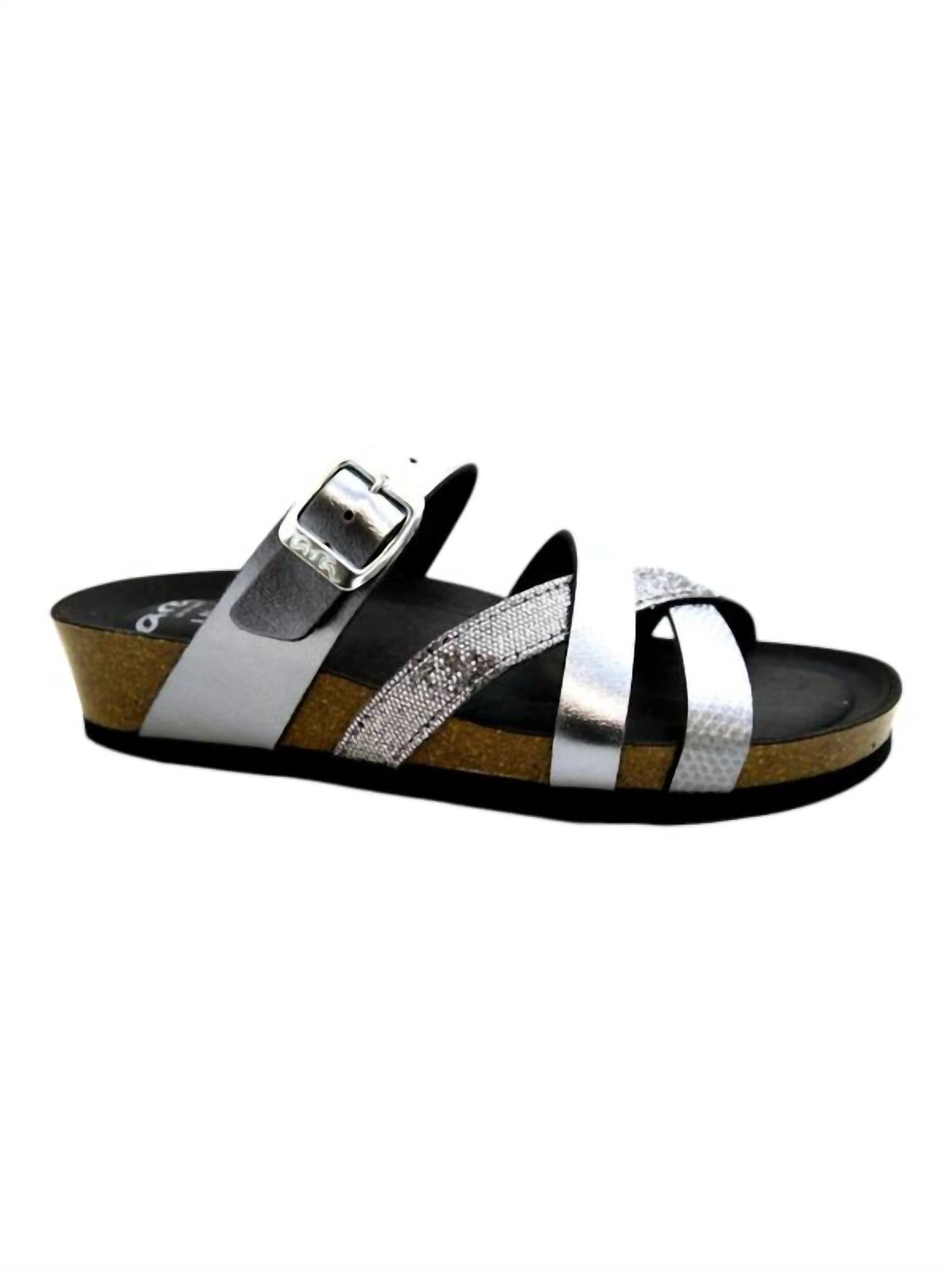 Ara Women's Beth Sandals in metallic grey black - women's sandal
