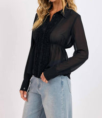 Sage The Label - Ruffle Tuxedo Blouse
