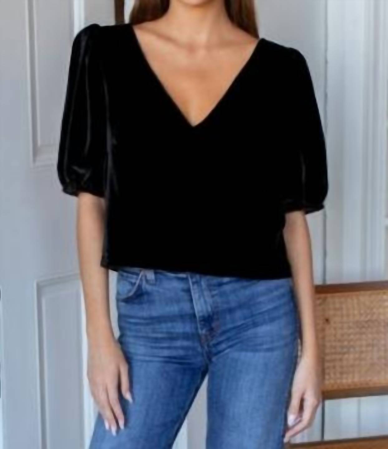 Emerson Fry - V Silk Velvet Top