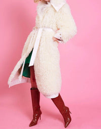 Jayley - Knitted Faux Shearling Coat