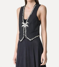 Forte Forte - Viscose Wool Slub Pearl Embroidered Vest