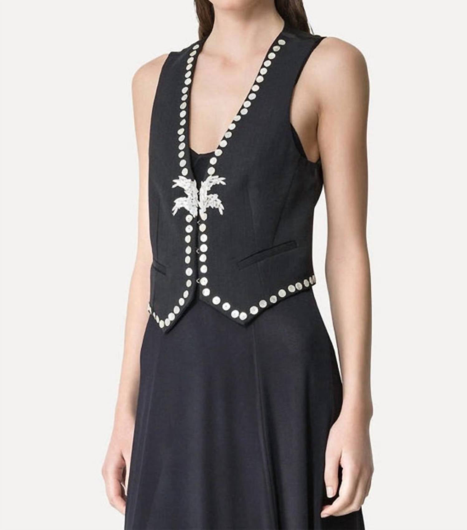 Forte Forte - Viscose Wool Slub Pearl Embroidered Vest