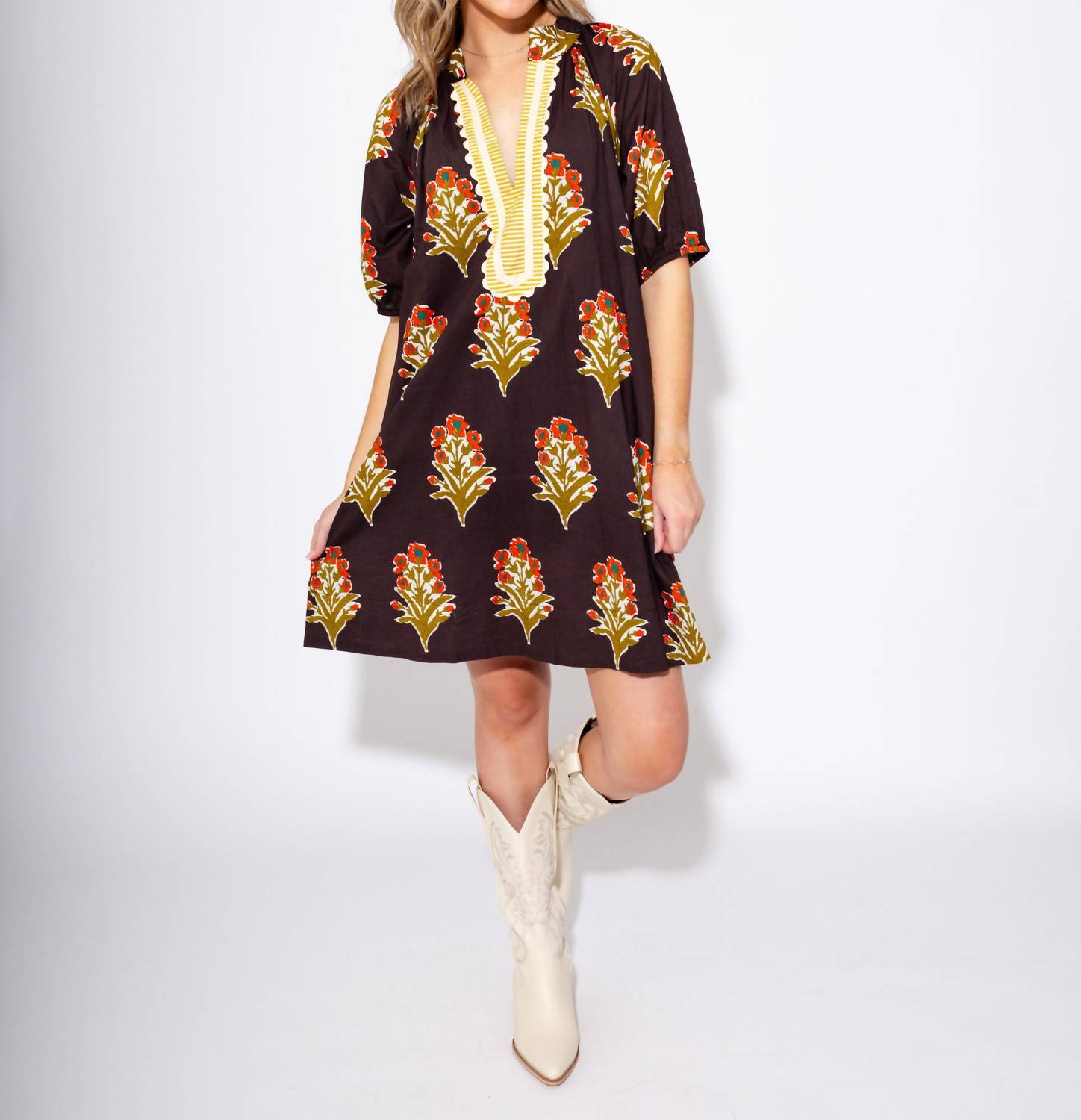 Thml - Petal Stripe V-Neck Dress