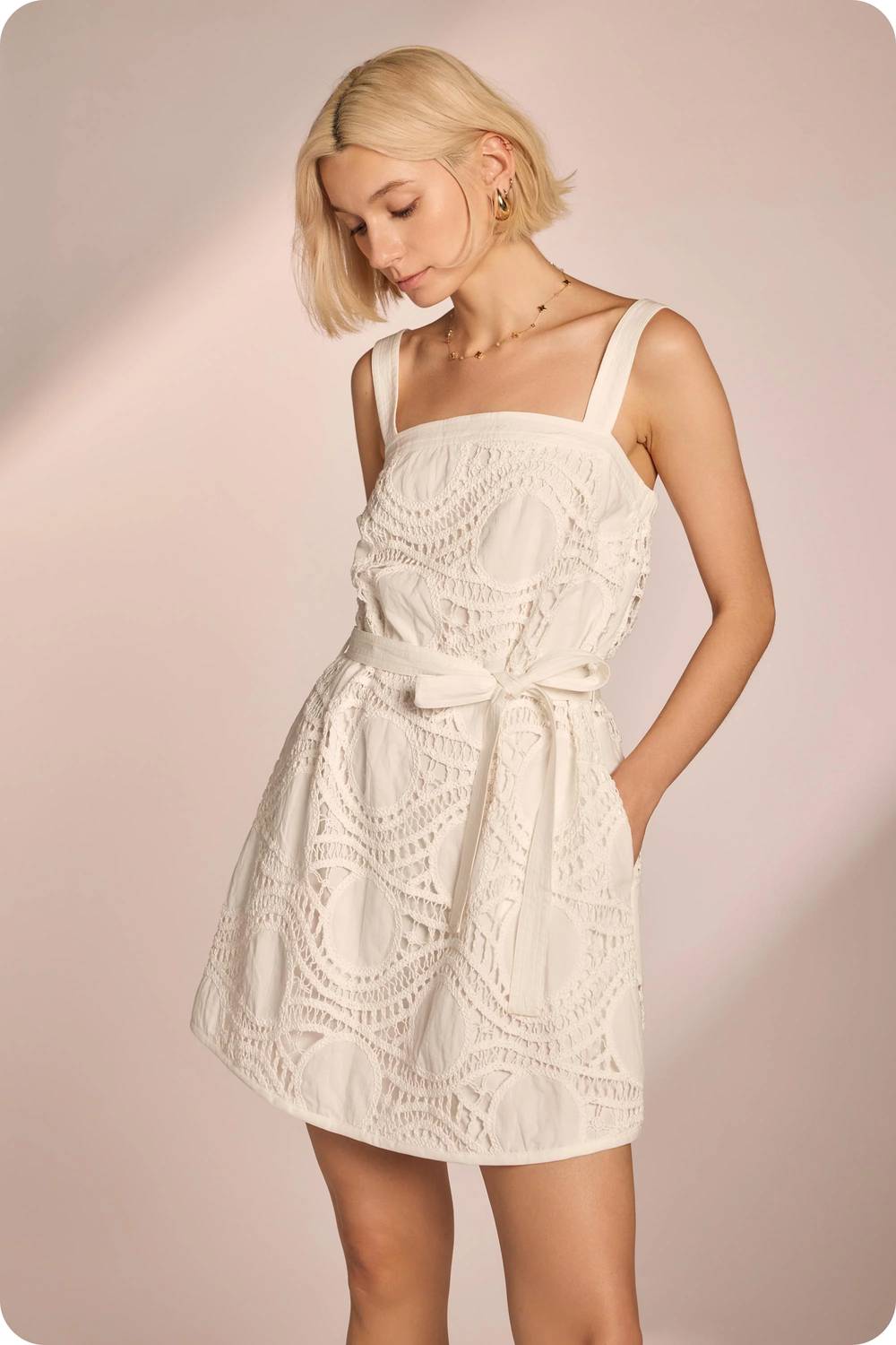 Strut & Bolt - Dotted Crochet Mini Dress