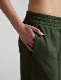 BEYOND YOGA Luxefleece Side Slit Wide Leg Pant in dark olive - women's pants - alternate view
