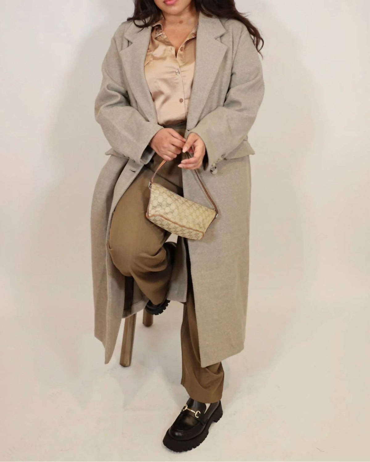 In-Loom - Double Breasted Lapel Duster Coat