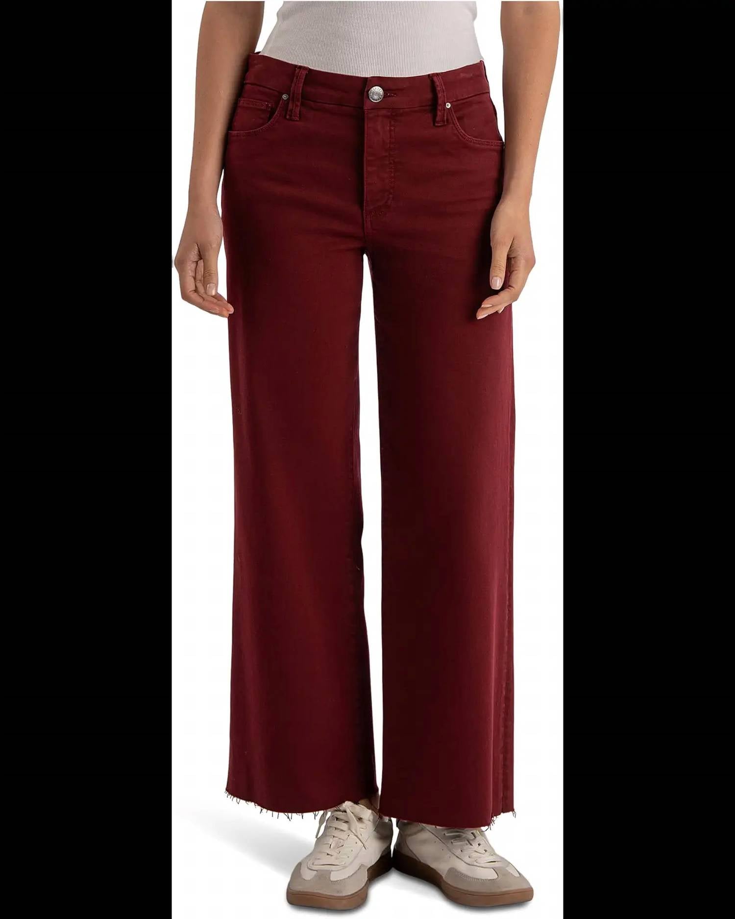 Kut From The Kloth - Meg High-Rise Fab Ab Wide Leg Raw Hem Jeans