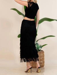 Nylon Apparel - Fringe Midi Skirt