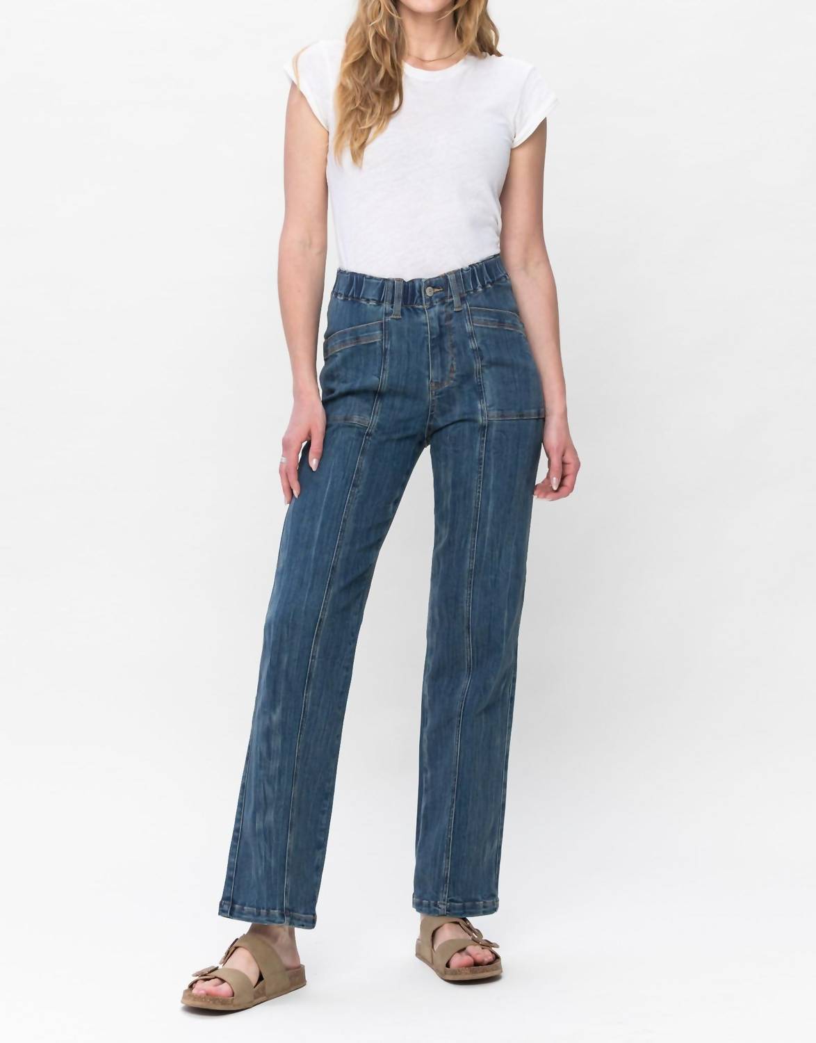 Judy Blue - High Elastic Waist Vintage Straight Leg Jeans