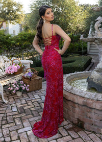 RACHEL ALLAN Women's Prom Dress in red hot pink - women's dress - alternate view