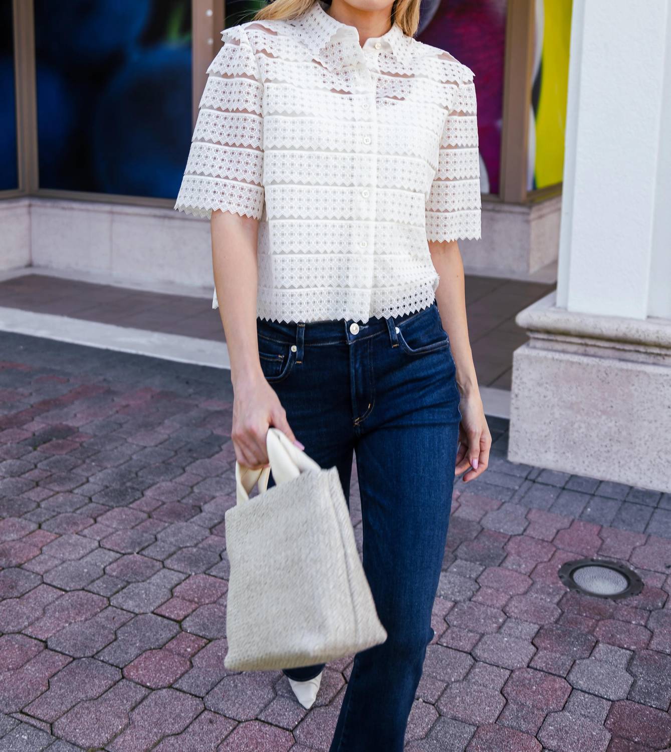 Frame - Lattice Crochet Blouse