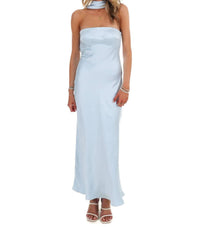 One & Only - Caught My Eye Halter Satin Maxi Dress