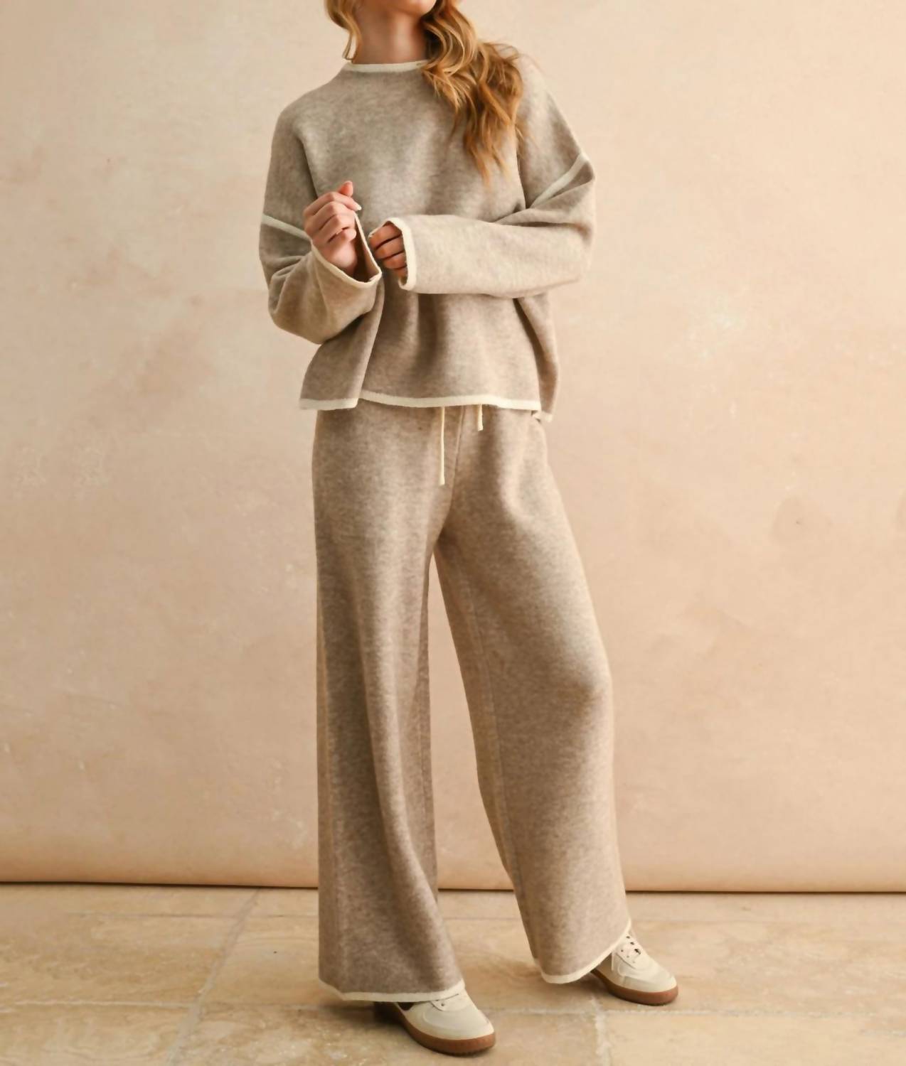 Miou Muse - High Neck Long Sleeve Sweater Top