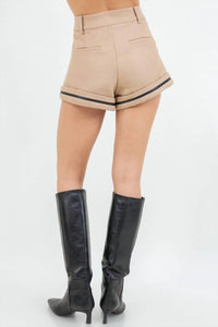 WHITEROOM+CACTUS Structured Woven Shorts in beige - women's shorts - detail view