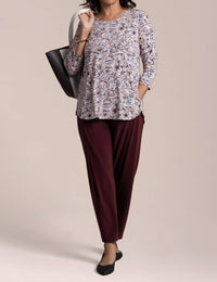 Sympli Go To Classic T Relax Shirt in painted blooms - women's long sleeve top