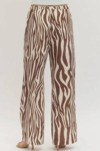 Entro - Zebra Elastic Waist Pants