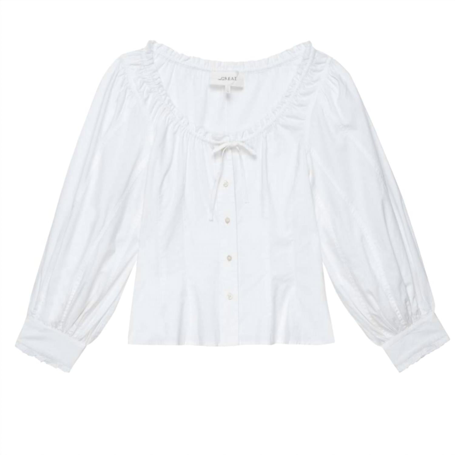 THE GREAT. Women's The Haven Top in true white - women's blouse - view 4