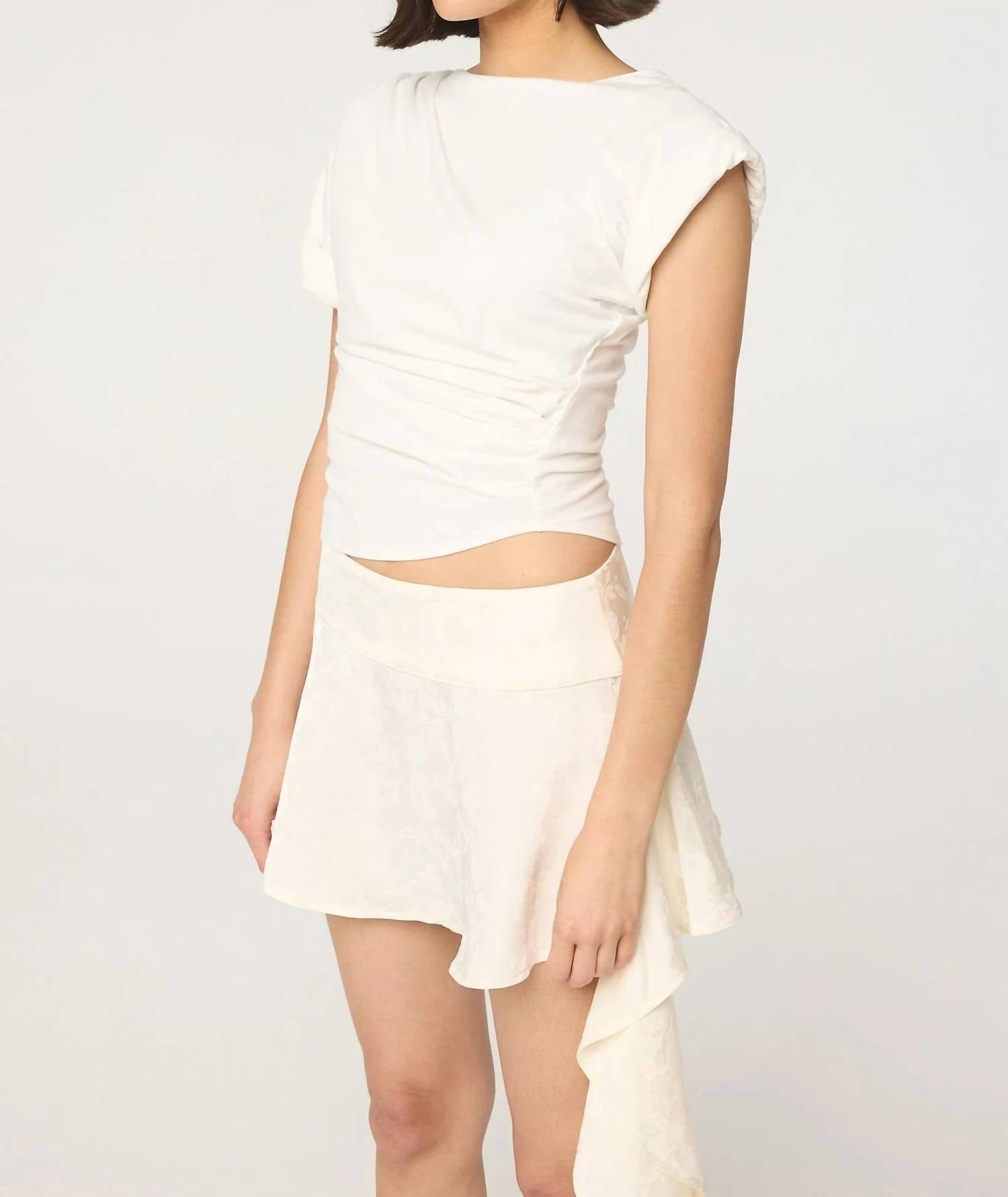 LINE Francine Short Sleeve T-shirt in vanila - women's t-shirt - alternate view