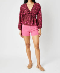 Judy Blue - High Waist Pocket Embroidery Shorts