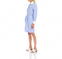 Karen Kane - Stripe Faux Wrap Shirtdress