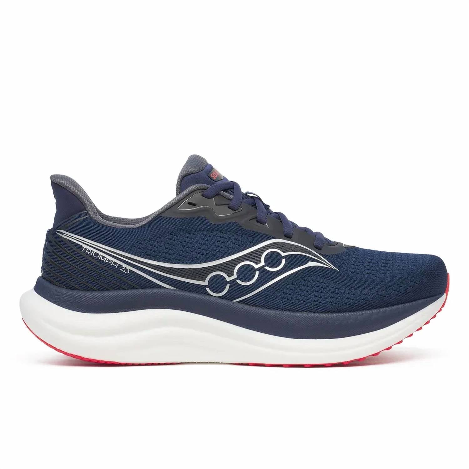 SAUCONY Men's Triumph 23 Shoe in 210 navy red - men's shoe