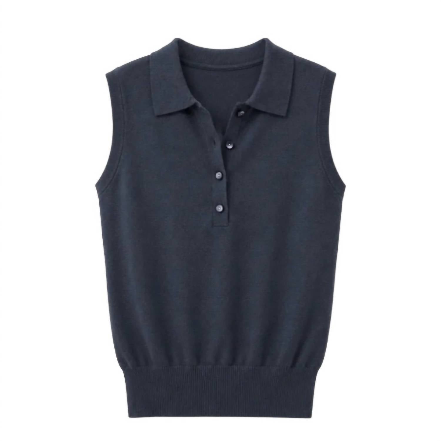 Lilla P - Sleeveless Polo Sweater Tank