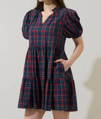 Sugarlips - Plaid Babydoll Mini Dress
