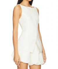 line and dot Adella Sleeveless Top in ecru - women's blouse - alternate view