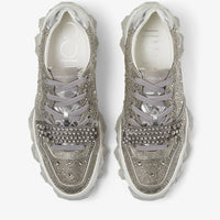 JIMMY CHOO Men's Diamond X Strap Low-top Sneakers With Crystals in silver - men's sneaker - view 4