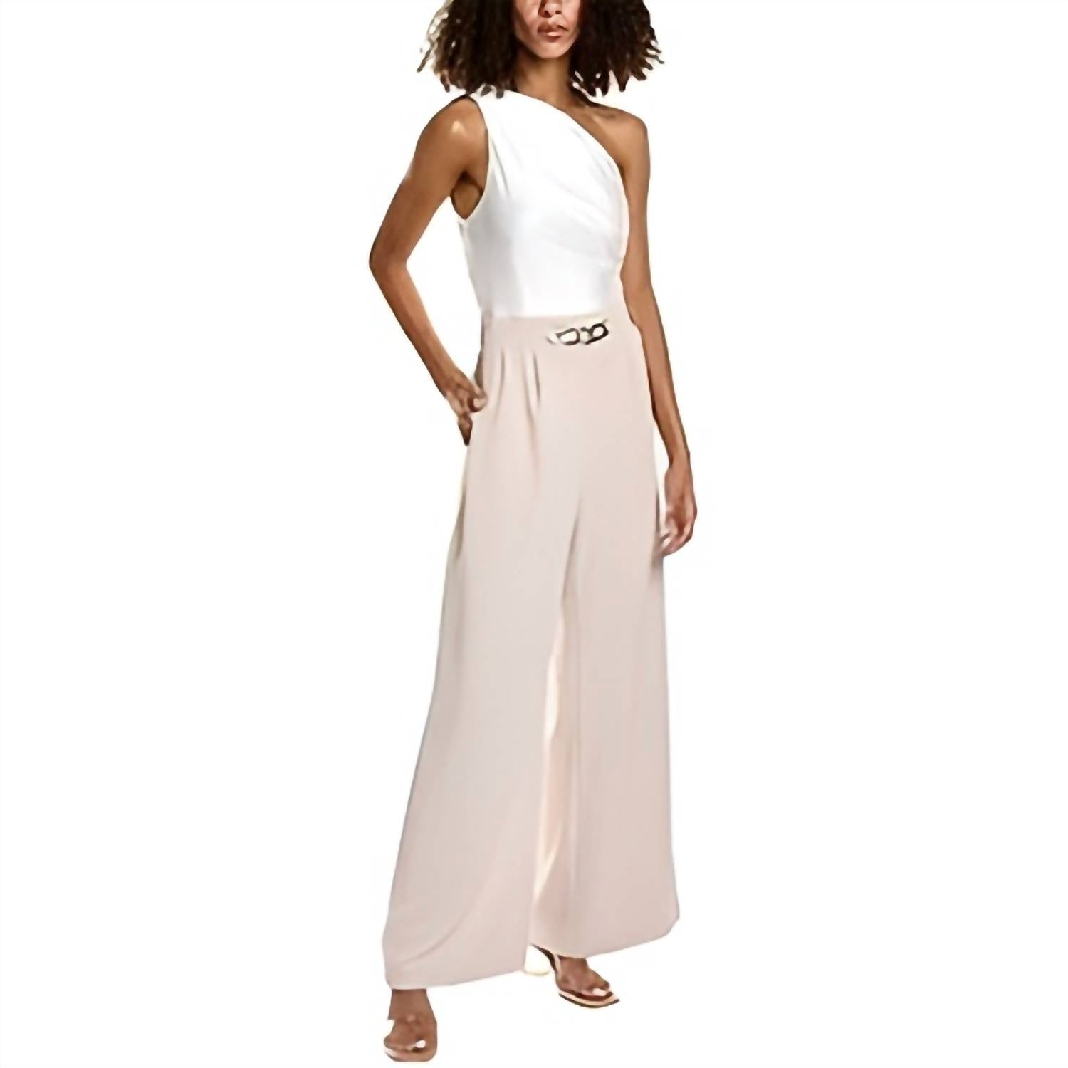 line and dot Reese Jumpsuit in ivory beige 1 - women's pants