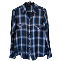 Sanctuary Women's Long Sleeve Plaid Blouse in teal - women's shirt