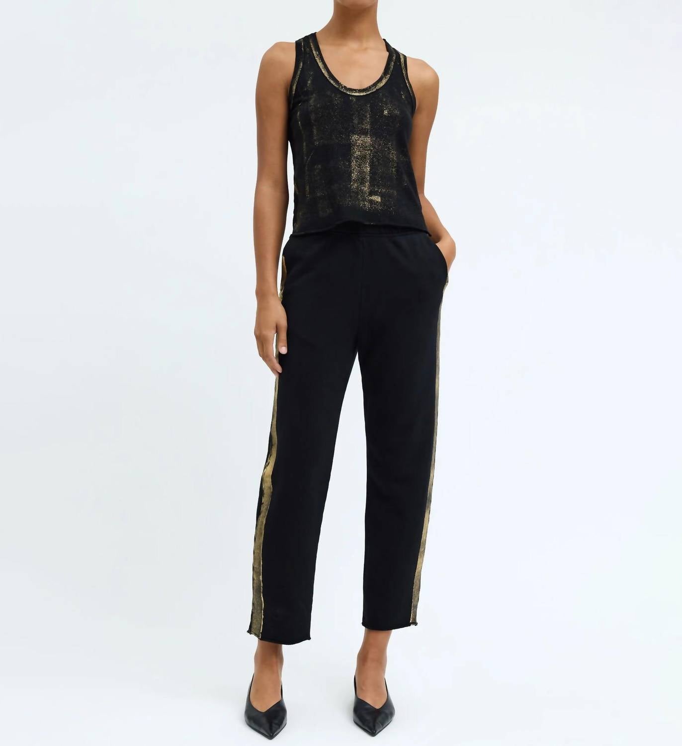 Raquel Allegra - Gold Stripe Tira Sweatpant
