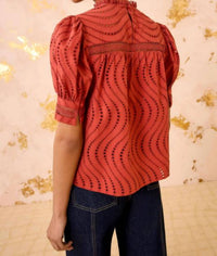 Ulla Johnson - Virginia Eyelet Poplin Lace Collar Blouse