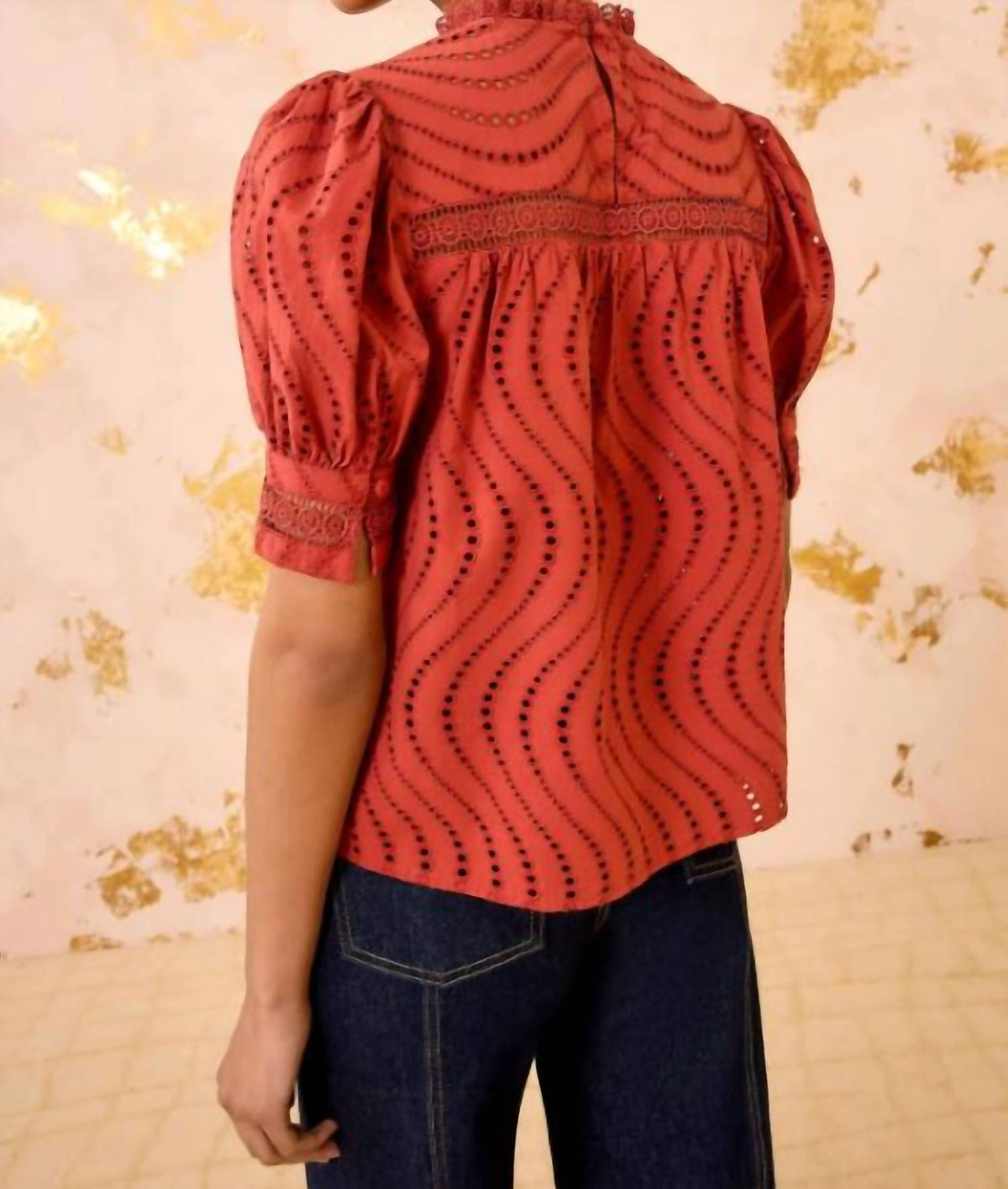 Ulla Johnson - Virginia Eyelet Poplin Lace Collar Blouse