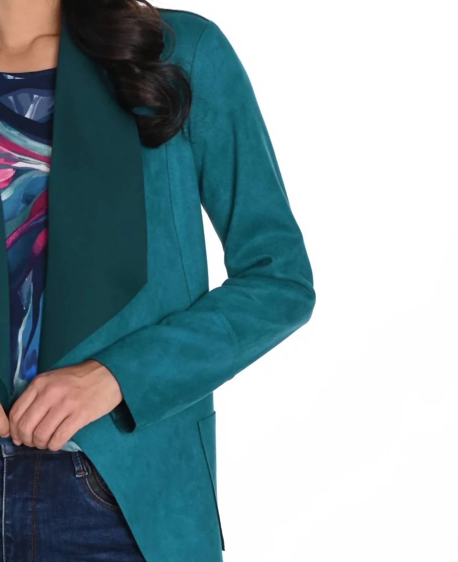 Frank Lyman - Faux Suede Knit Jacket