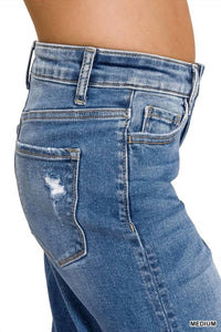 Zenana - High Wasted Straight Leg Jeans