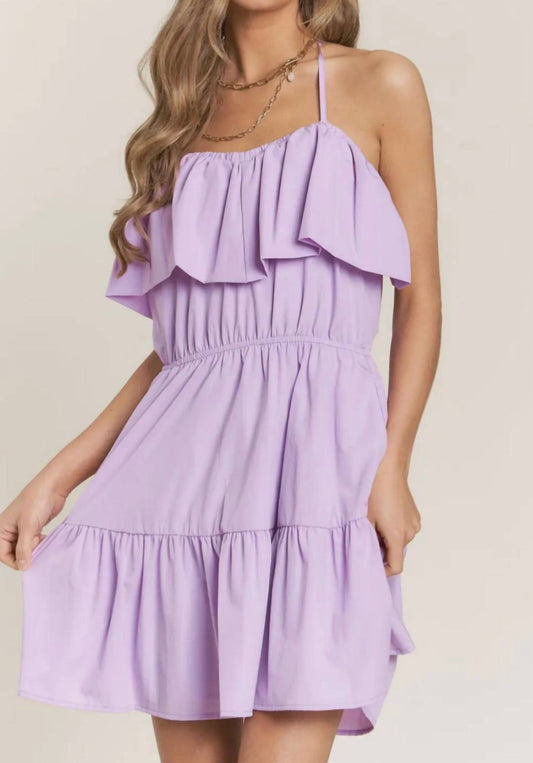 J.Nna - Ruffle Tiered Halter Neck Line Dress