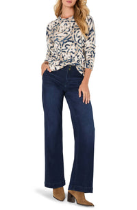 Nic + Zoe - Supersoft Blurry Leaf Print Sweater