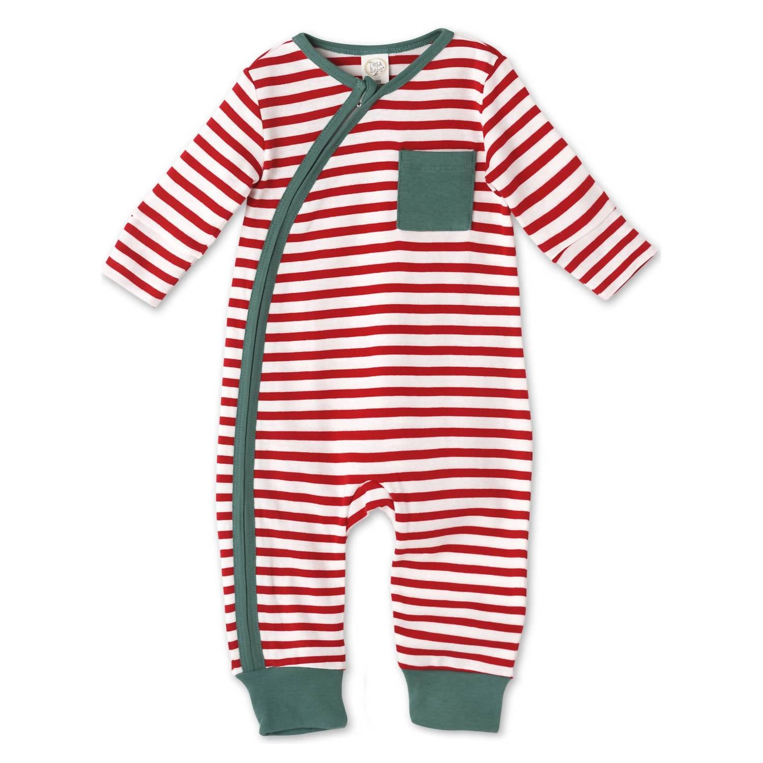 Tesa Babe - Baby Unisex Holiday Stripes Romper
