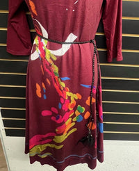Michael K Women's Belted Beauty Jersey Dress in meadow wine - women's dress