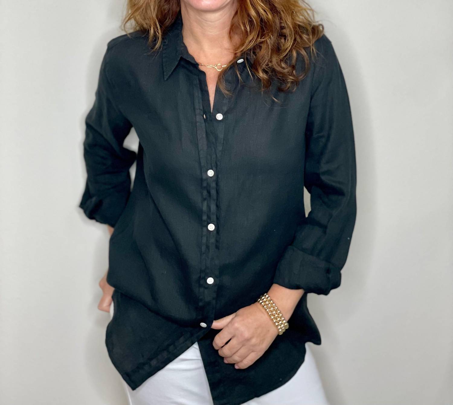 Pure Amici - Button Down Linen Shirt