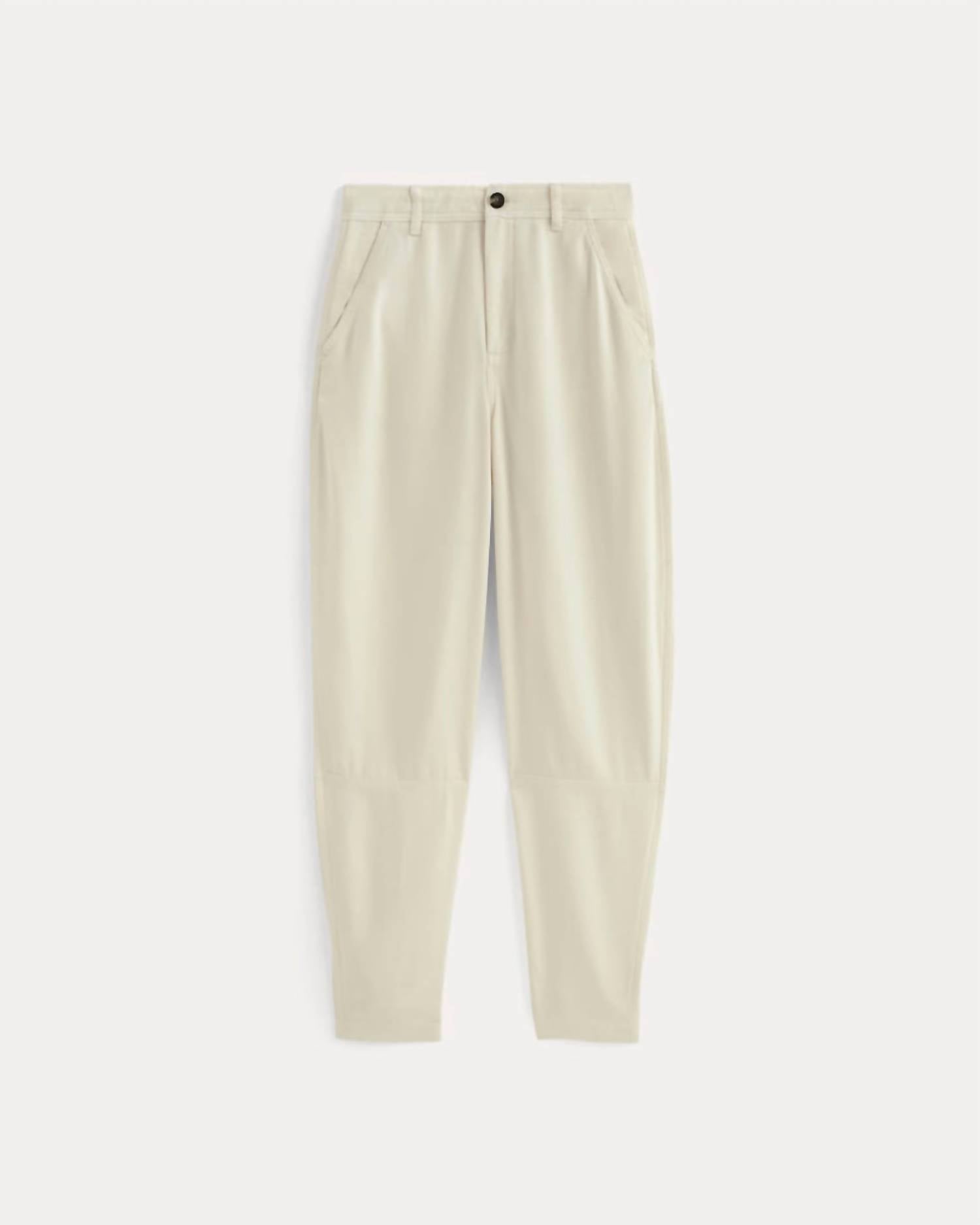Everlane Women's Slouchy Curved Leg Buttersoft Chino Pants in bone - women's pants - view 4