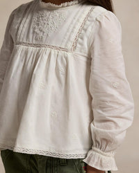 Polo Ralph Lauren - Embroidered Cotton Voile Top