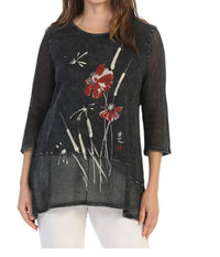 Jess & Jane - Camelia Asymmetric Mesh Tunic