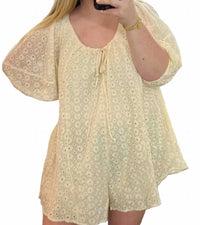 Hyfve - Women's Bailey Eyelet Babydoll Romper