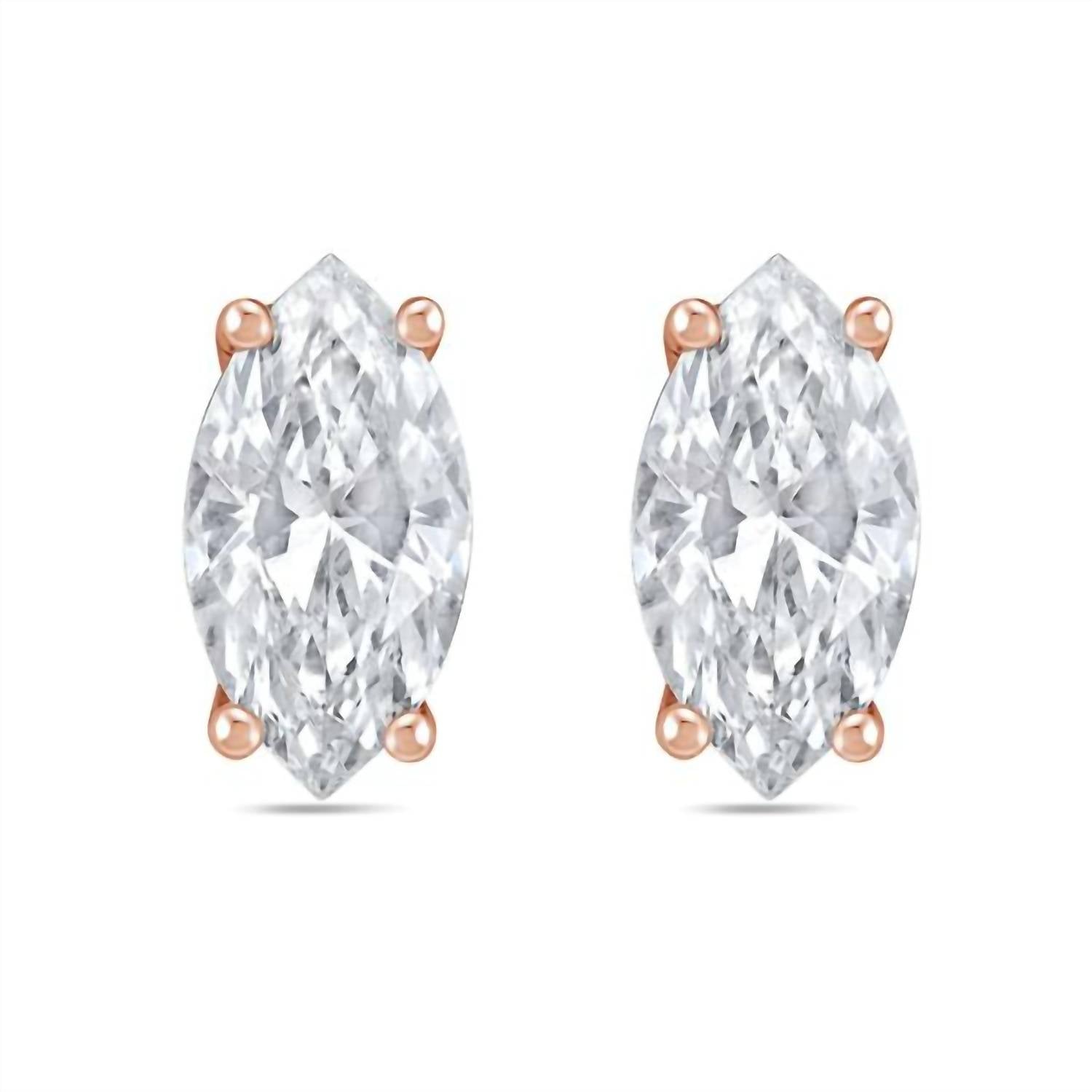 Diana M Jewels - 1.00 Ct Lab Grown Diamond Marquise Studs Earrings
