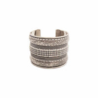 Zad - Women's Wide Embossed Floral Cuff Bracelet