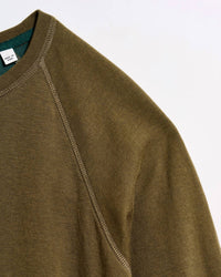 Billy Reid Men's Raglan Crew Neck Sweatshirt in dark olive - women's long sleeve top - alternate view