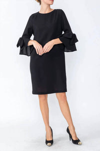 Ic Collection - Tiered-bell-sleeve Bow Mini Dress