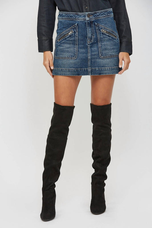 Hidden - Peyton Front Patch Mini Skirt